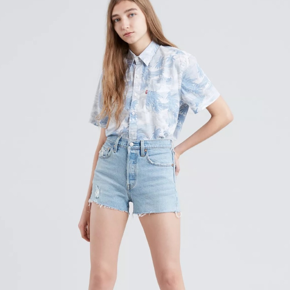 Levi’s 501 High Rise Distressed Button Fly Short